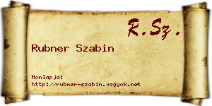 Rubner Szabin névjegykártya